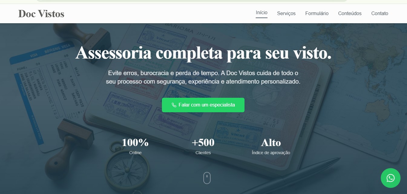 Website desenvolvido para Doc Vistos